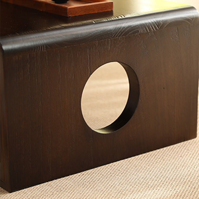 Rectangular Abstract Base Design Nordic Style Coffee Table Made of Solid Wood