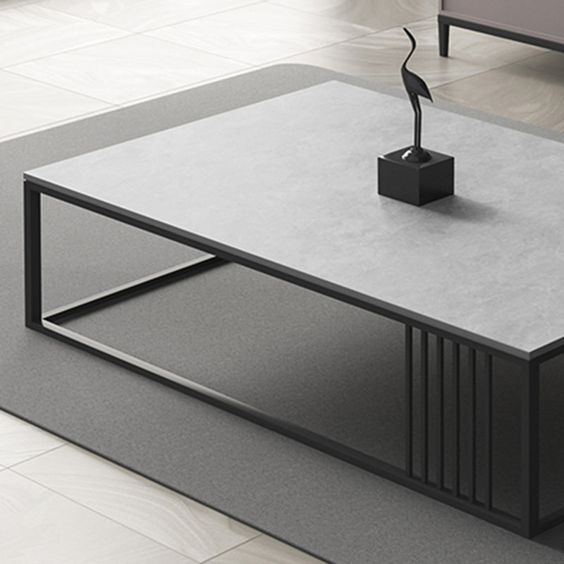 Single Coffee Table Slate Rectangular Coffee Cocktail Table Light Grey