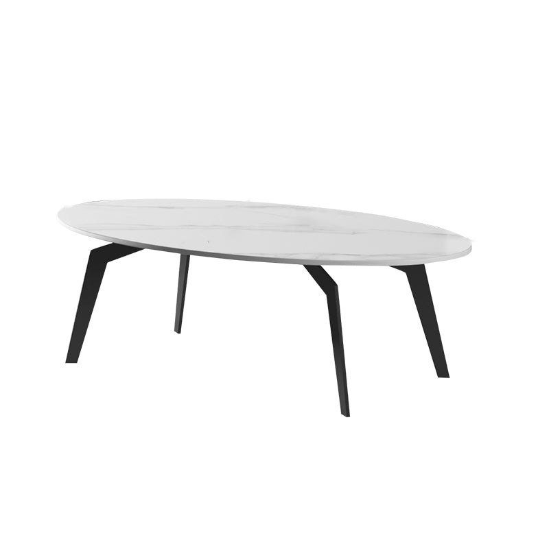 2 Nesting Slate Coffee Table Set Oval Coffee Table with Storage