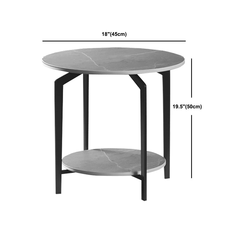 2 Nesting Slate Coffee Table Set Oval Coffee Table with Storage