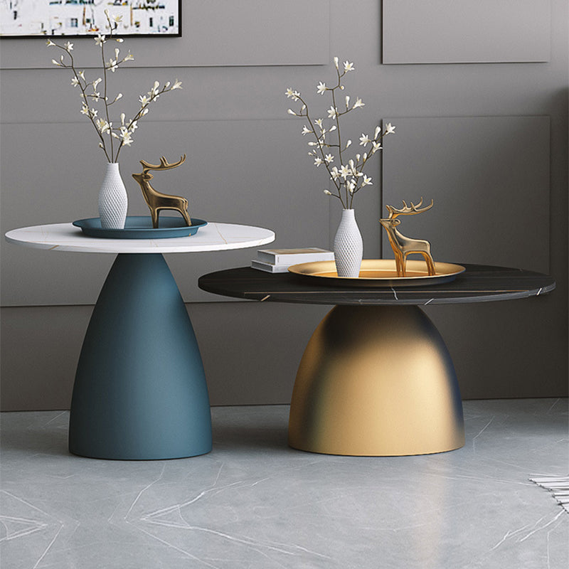 Modern Style Round Metal Table Metal Pedestal Base Coffee Table