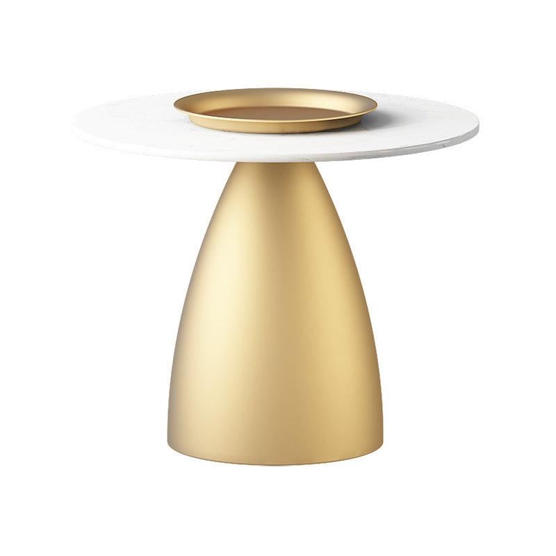 Modern Style Round Metal Table Metal Pedestal Base Coffee Table