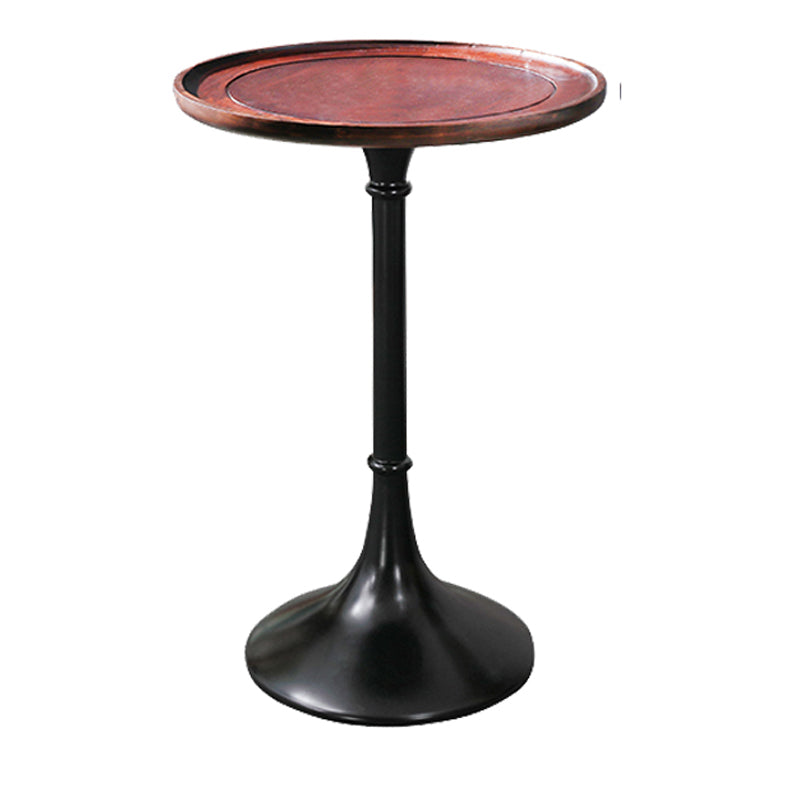 Rustic Wooden Round Tray Top Side Table 25.5"/27.5" Tall Pedestal End Table