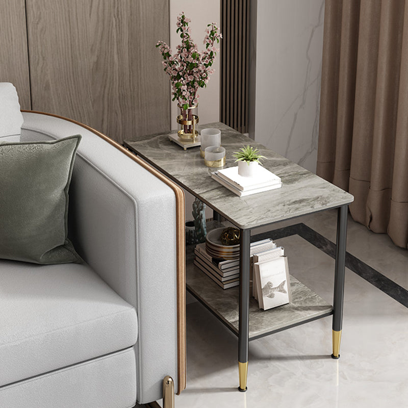 21.65" Tall  4 Legs End Table Modern Slate Rectangular Side Table