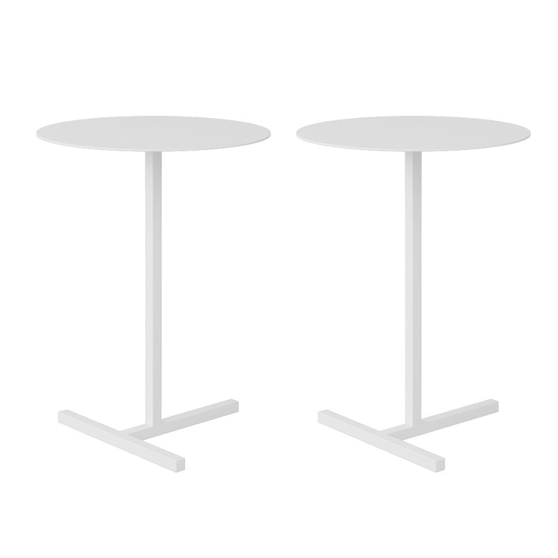 Mid-Century Round Metal End Table Dia 15.75" Pedestal Side Table