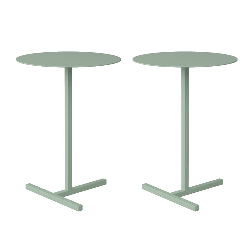 Mid-Century Round Metal End Table Dia 15.75" Pedestal Side Table