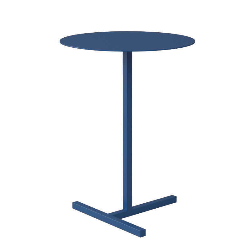 Mid-Century Round Metal End Table Dia 15.75" Pedestal Side Table