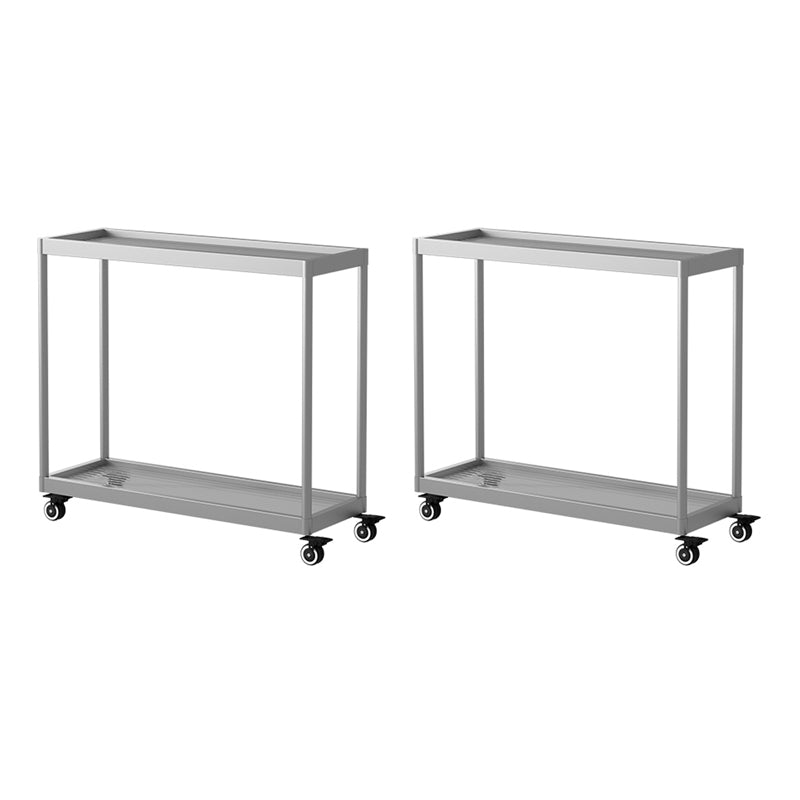 21.6" Tall Modern Rectangular Glass Top Side Table Iron Frame End Table with Shelf