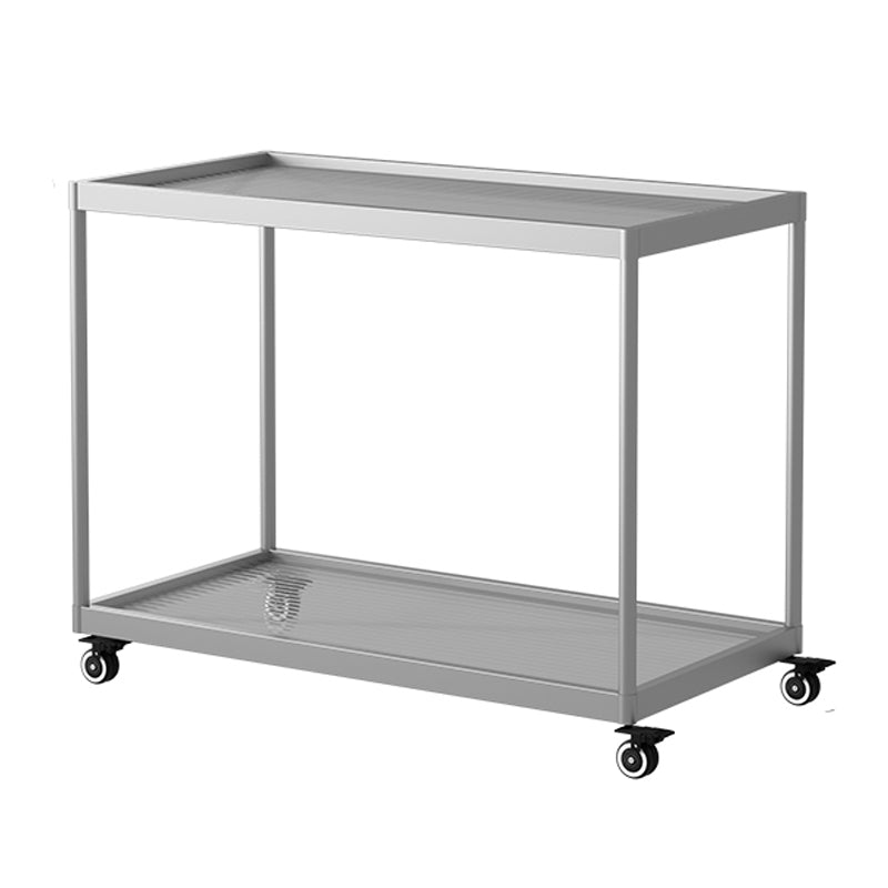 21.6" Tall Modern Rectangular Glass Top Side Table Iron Frame End Table with Shelf