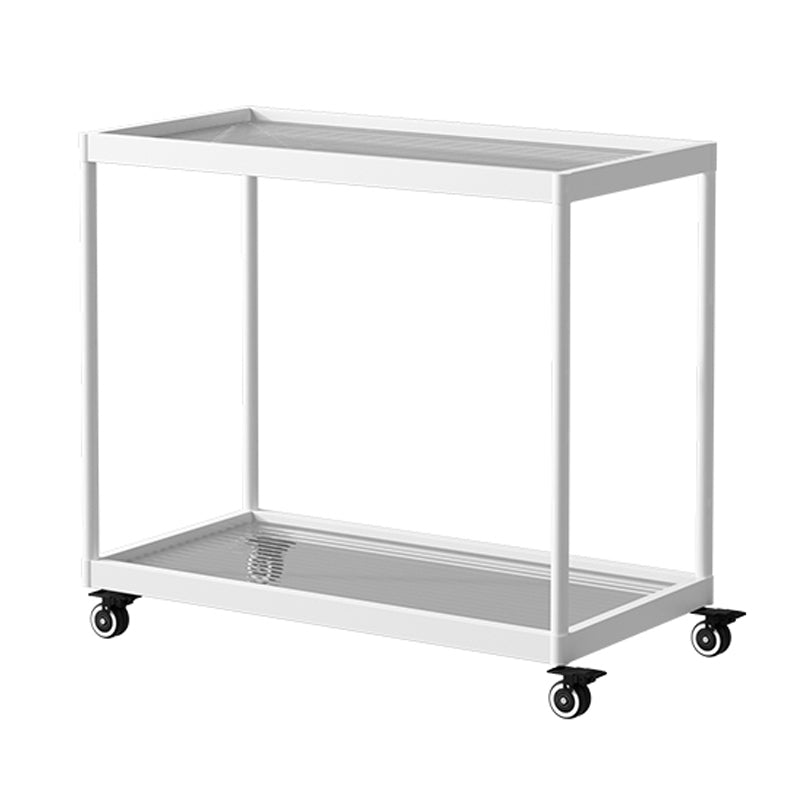 21.6" Tall Modern Rectangular Glass Top Side Table Iron Frame End Table with Shelf