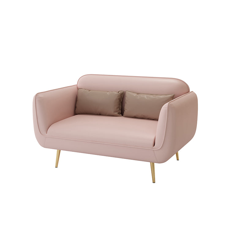 Glam Stationary Faux Leather Square Arm Living Room Stain Resistant Sofa
