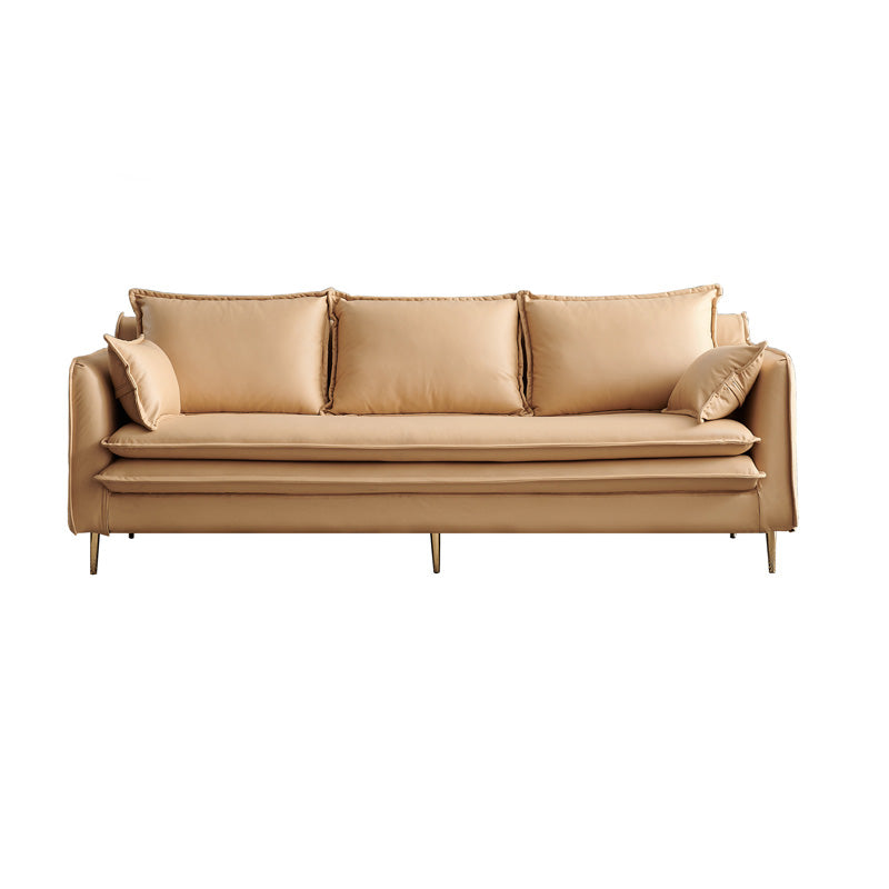 Tuxedo Arm Contemporary Cotton Blend/Faux Leather /Velvet Sofa Couch