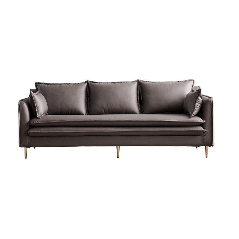 Tuxedo Arm Contemporary Cotton Blend/Faux Leather /Velvet Sofa Couch