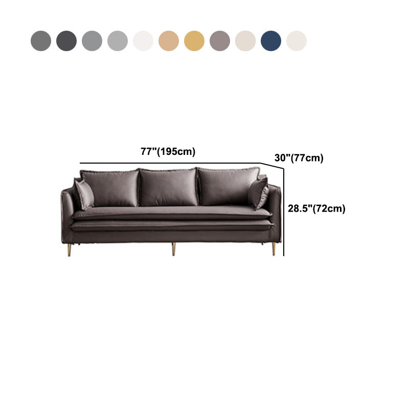 Tuxedo Arm Contemporary Cotton Blend/Faux Leather /Velvet Sofa Couch