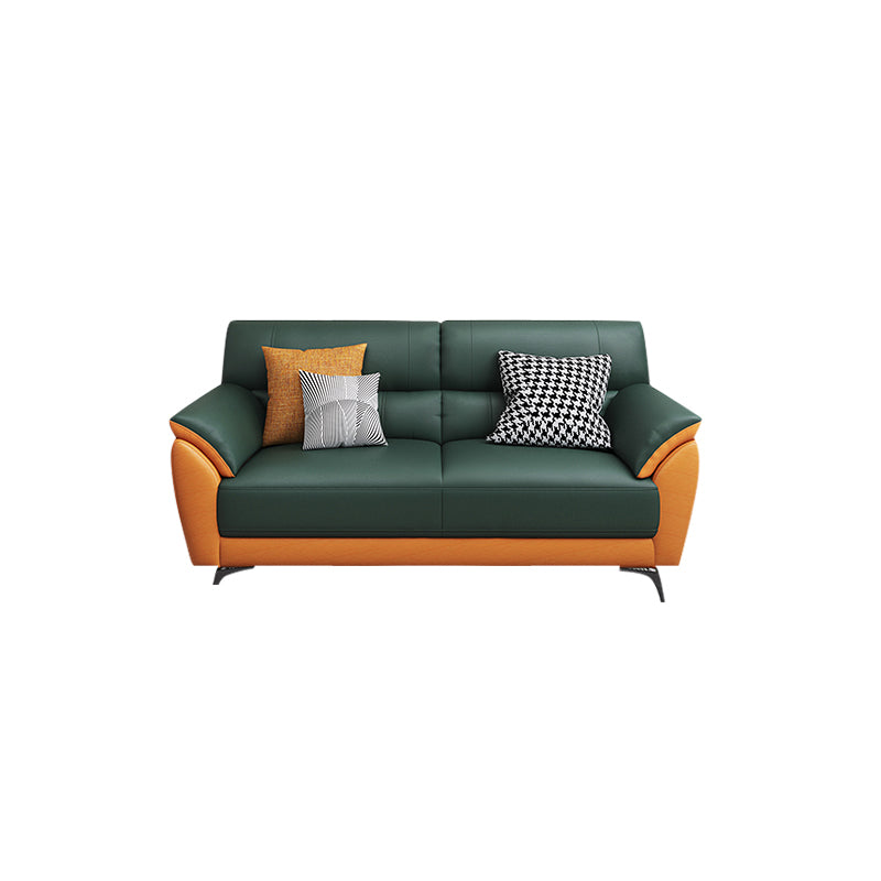 Glam Green Sewn Pillow Back Pillow Top Arm Stain Resistant Sofa