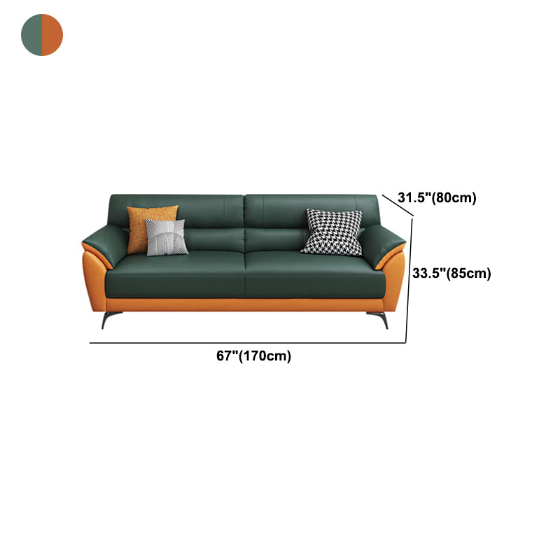 Glam Green Sewn Pillow Back Pillow Top Arm Stain Resistant Sofa