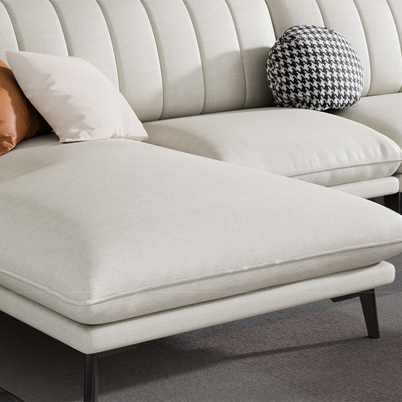 Glam Sewn Pillow Back Flared Arm Living Room Faux Leather Seating