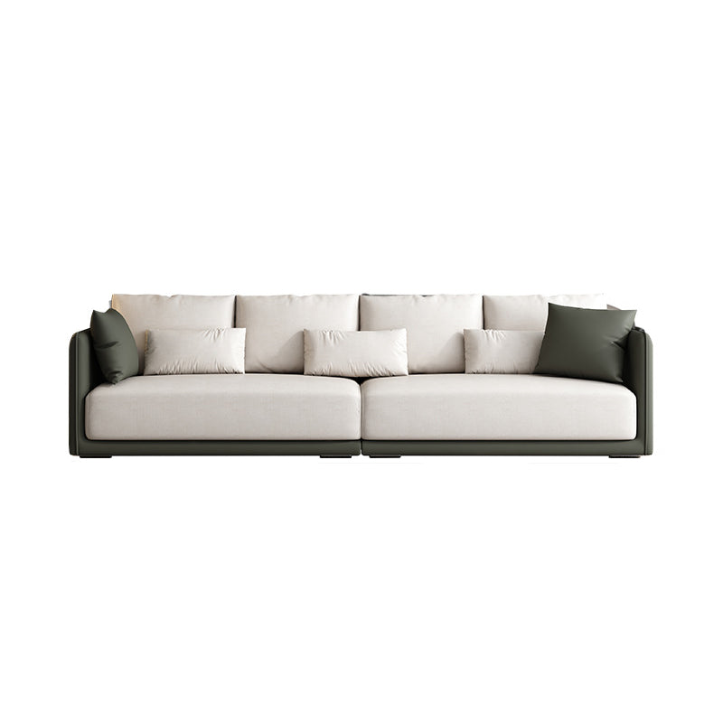 Faux Leather Sofa Sofa 37.40" D x 31.49" H Square Arm Sofa for Living Room