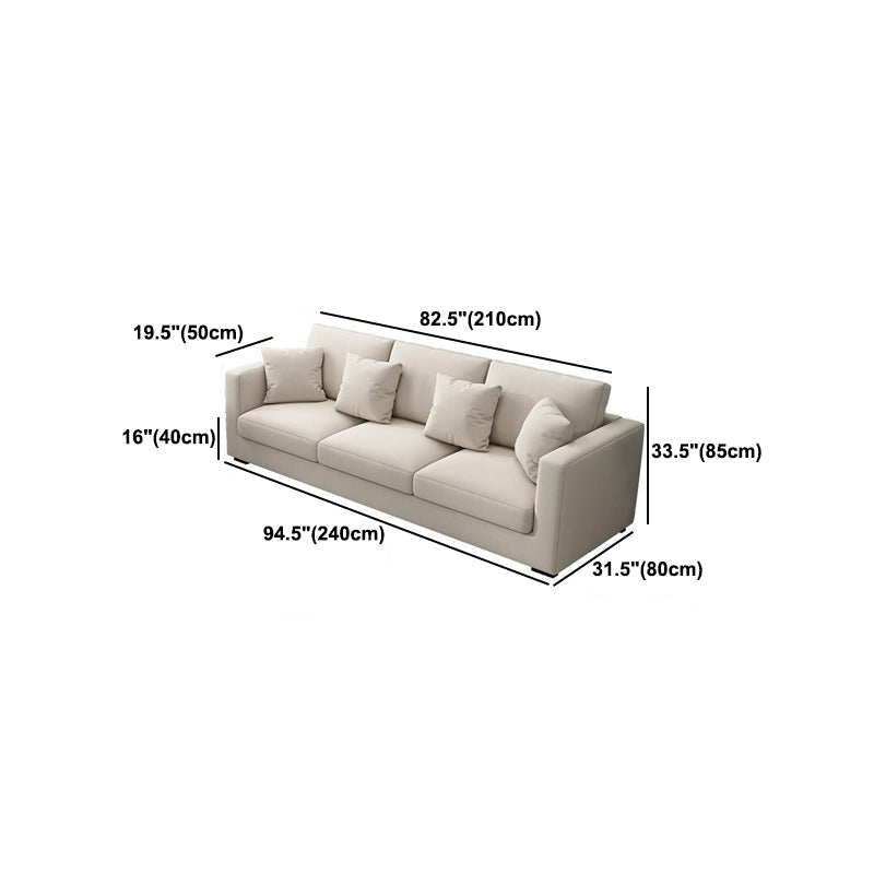 Square Arm Sofa 31.49" D x 33.46" H Loose Back Sofa for Living Room