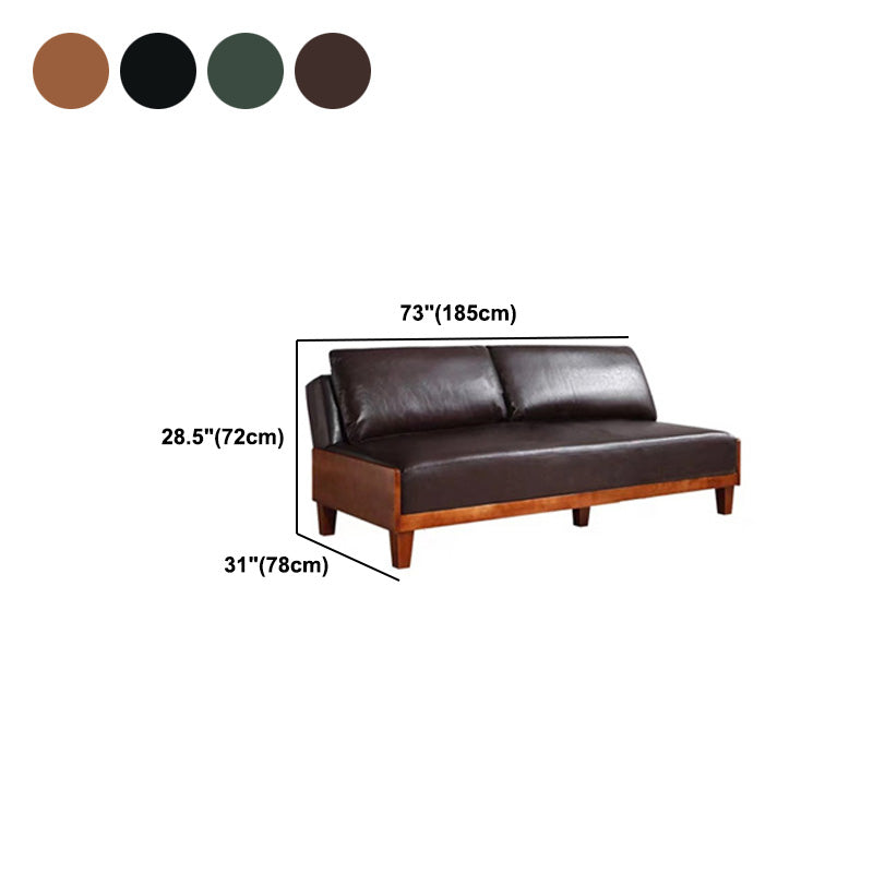 28.3"H Faux Leather Armless Convertible Sofa for Living Room