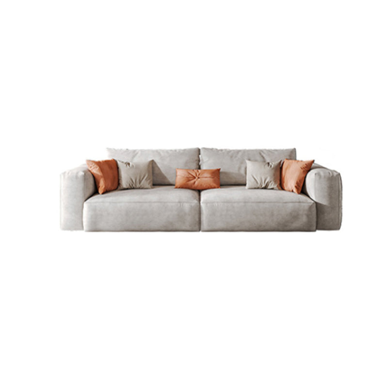 Square Armrest Belt Pillow Back Sofa Bed White Cloth Art Sofa