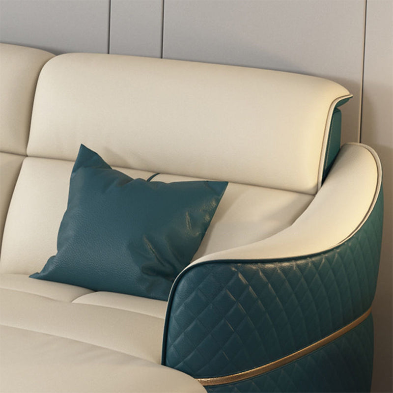 Glam Style Sofa Bed with Padded Leather and White Upholstery Sofa