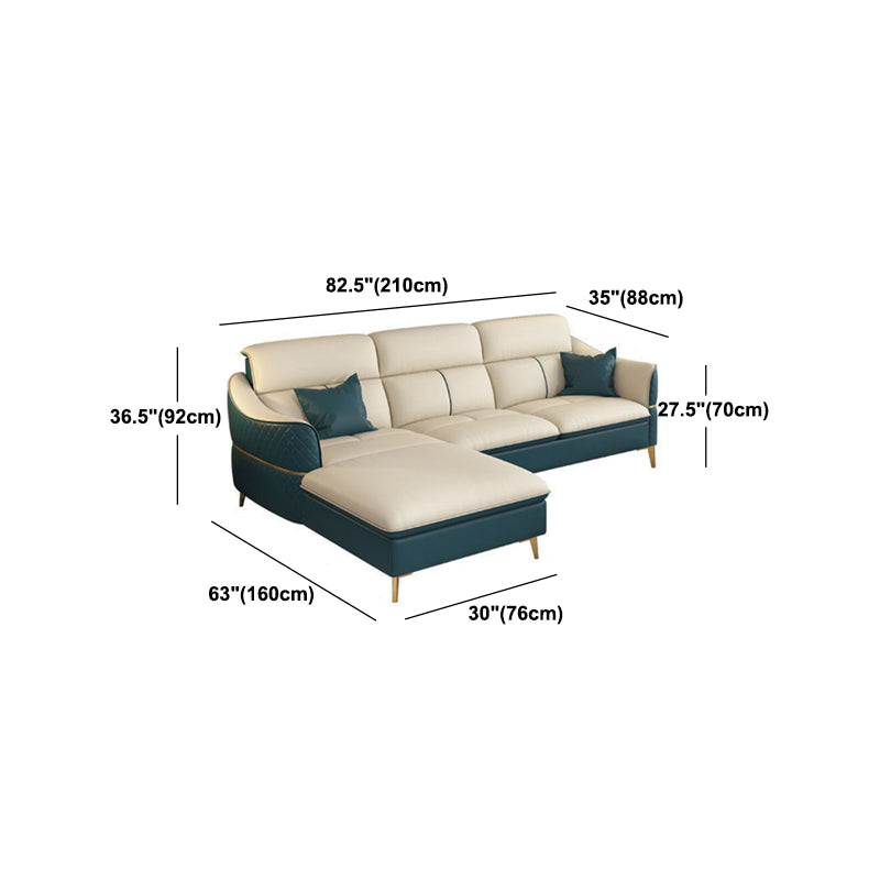 Glam Style Sofa Bed with Padded Leather and White Upholstery Sofa
