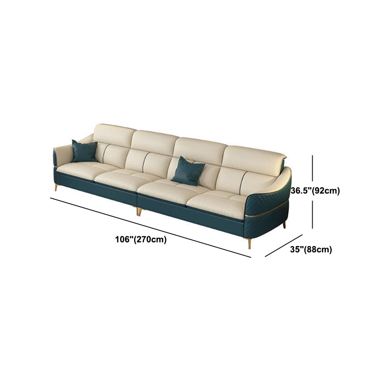 Glam Style Sofa Bed with Padded Leather and White Upholstery Sofa