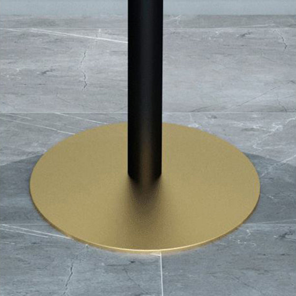 1/3/4/5 Pieces Glam Iron Bar Table Set Round Bistro Set with Black Faux Marble Top