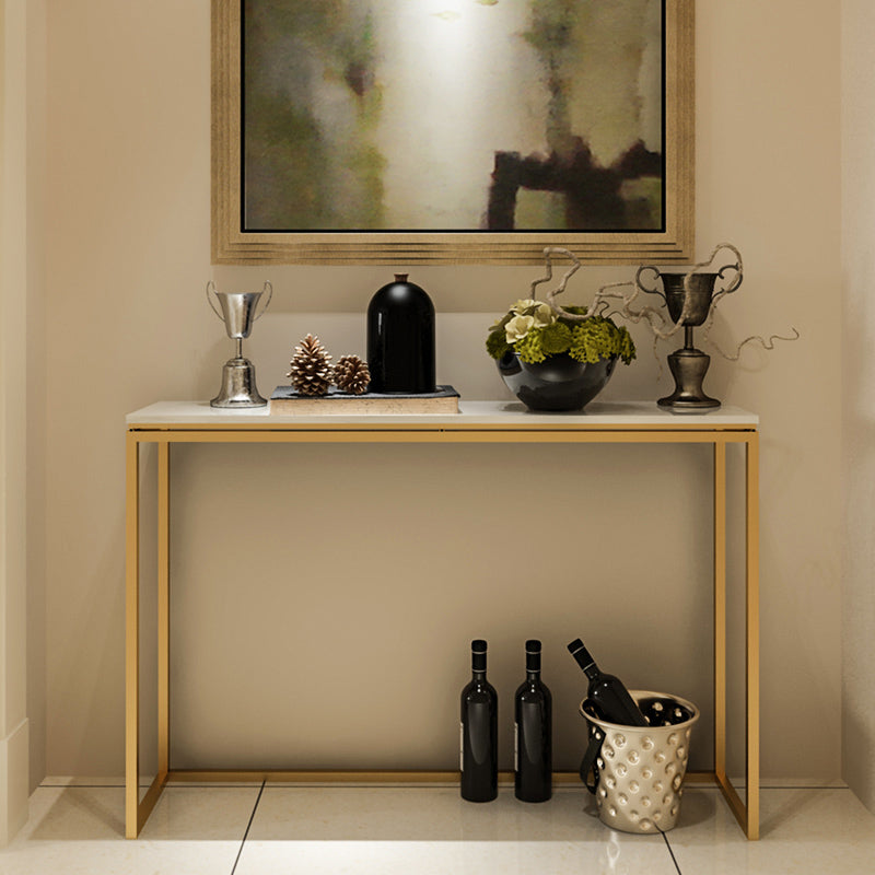 Glam Rectangle Console Table with White Marble Sofa Table,30"