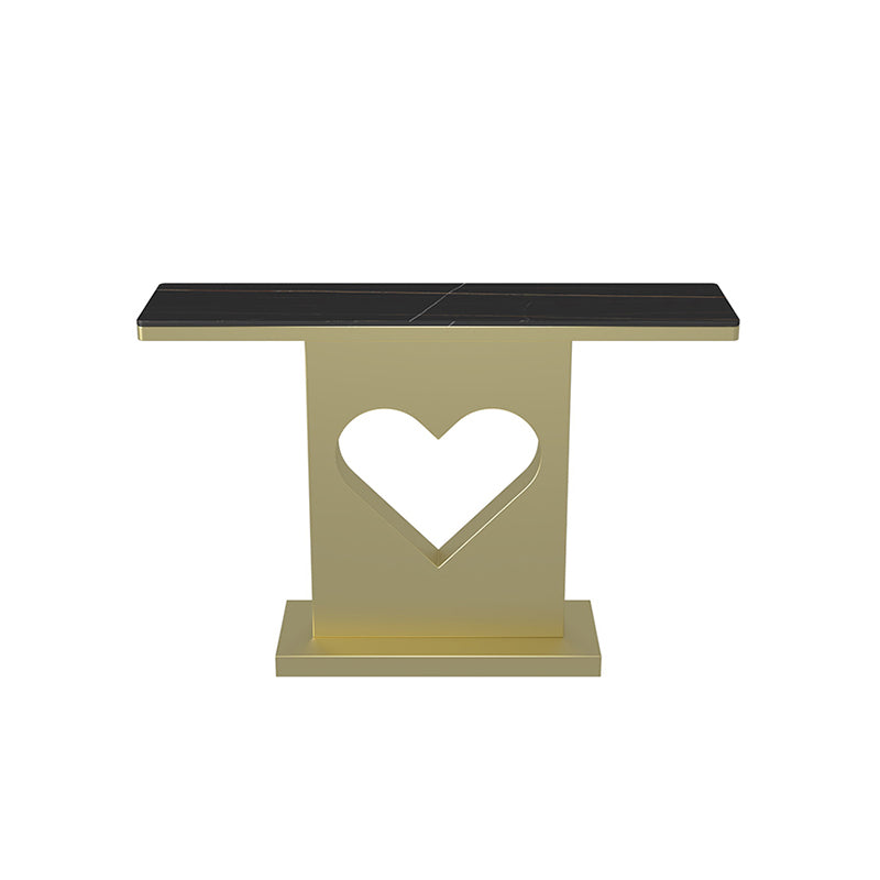 Glam Rectangle Iron Console Table Stain Resistant Pedestal Outdoor Console Table