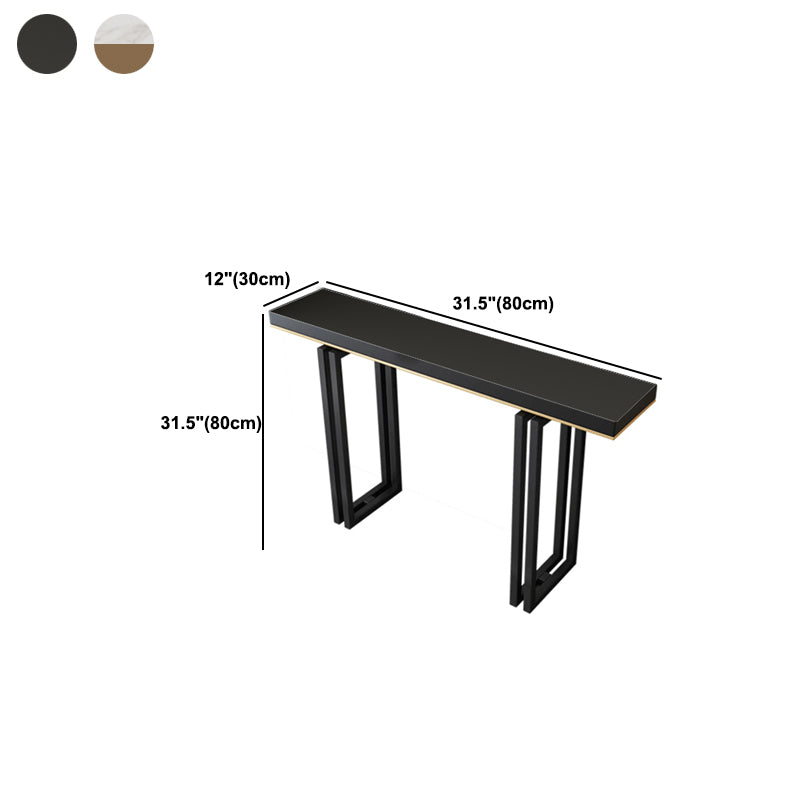 Contemporary Marble 4 Legs Console Table Rectangle Scratch Resistant Sofa Table