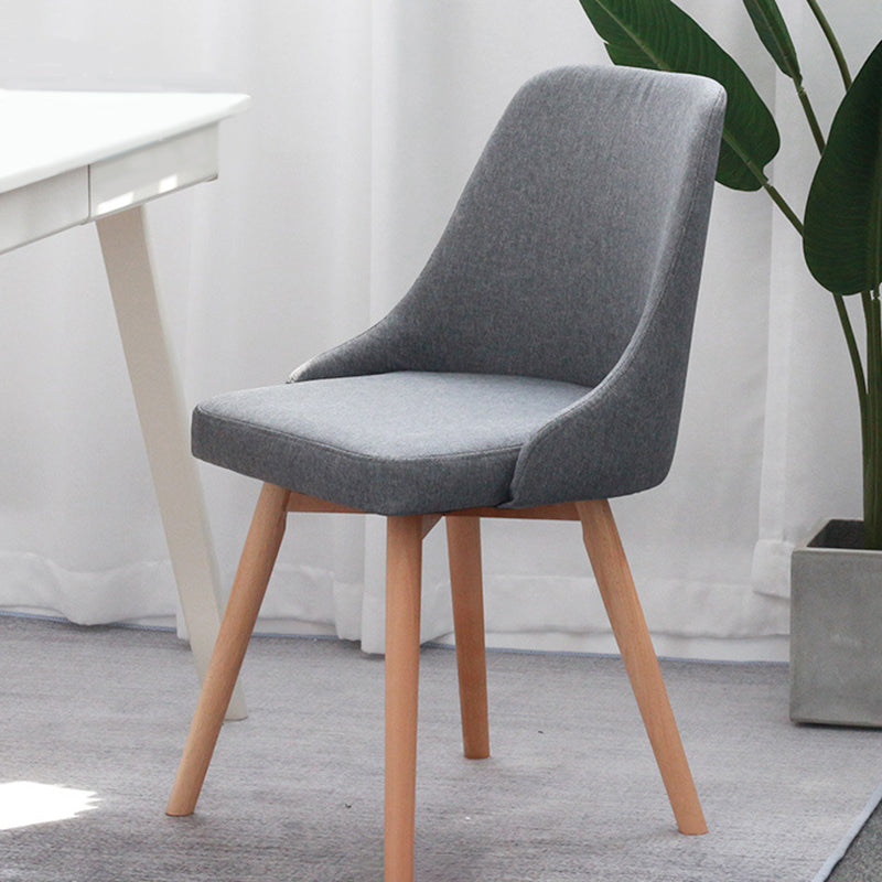 Cotton Blend /PU Upholstered Accent Chair Solid Wood Chair with 4 Legs