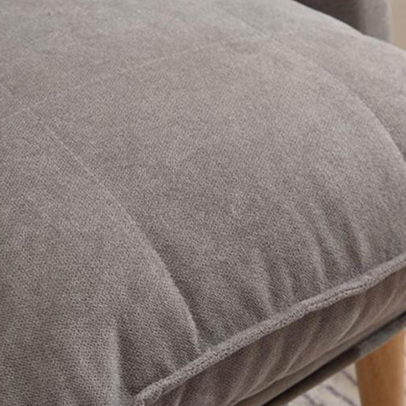 Velvet Convertible Chair with Sewn Pillow Back Arm Chair for Apartment