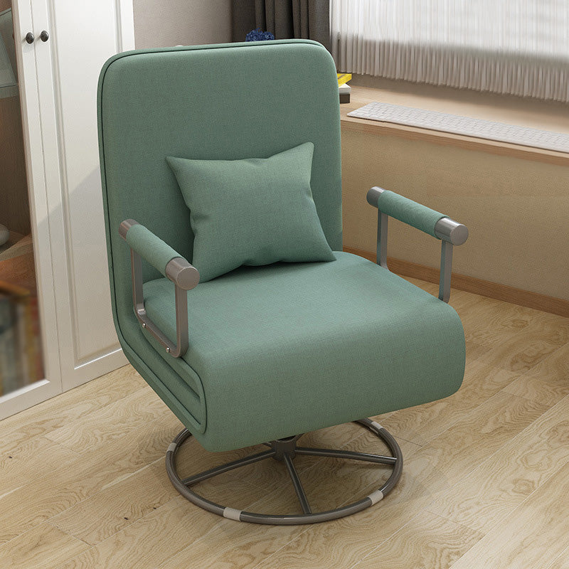 Square Arm Swivel Chair Leather/Linen Accent Chair for Apartment