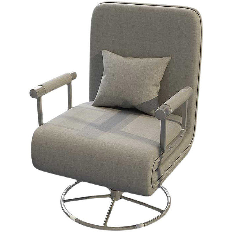 Square Arm Swivel Chair Leather/Linen Accent Chair for Apartment