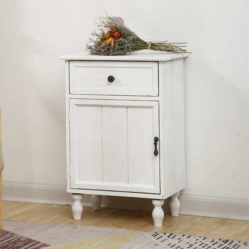 Industrial Accent Cabinet with 1 Door Turned Legs Storage Cabinet with Drawers