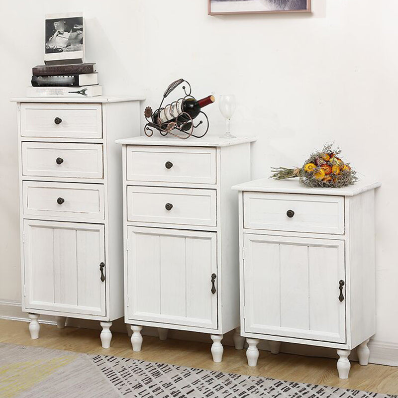 Industrial Accent Cabinet with 1 Door Turned Legs Storage Cabinet with Drawers