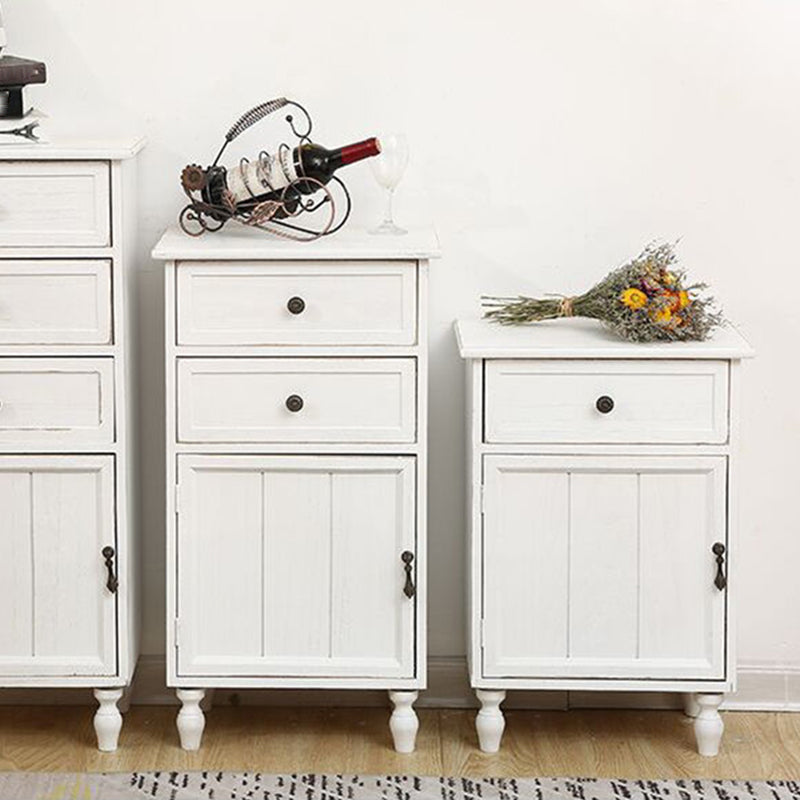 Industrial Accent Cabinet with 1 Door Turned Legs Storage Cabinet with Drawers