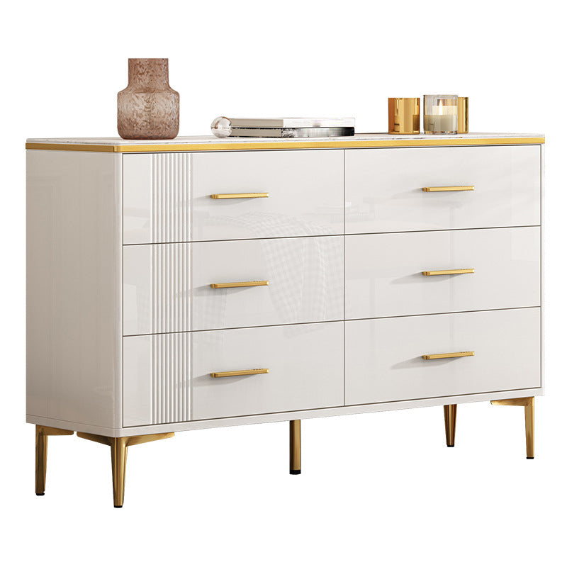 11.81" Wide Accent Chest White Contemporary Chest with Drawers