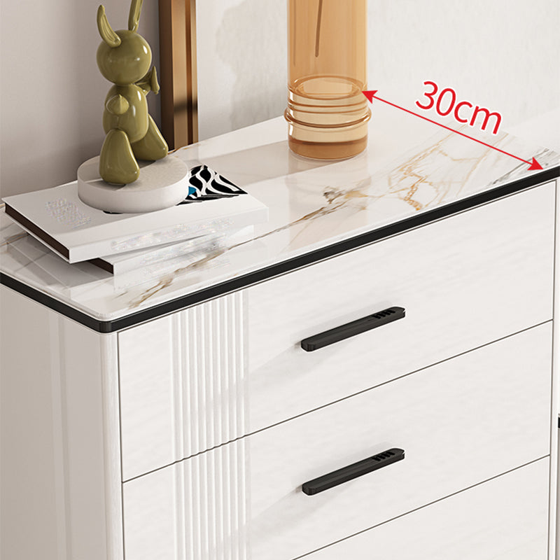 11.81" Wide Accent Chest White Contemporary Chest with Drawers