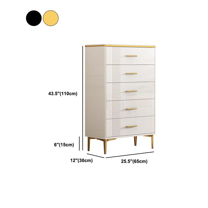 11.81" Wide Accent Chest White Contemporary Chest with Drawers