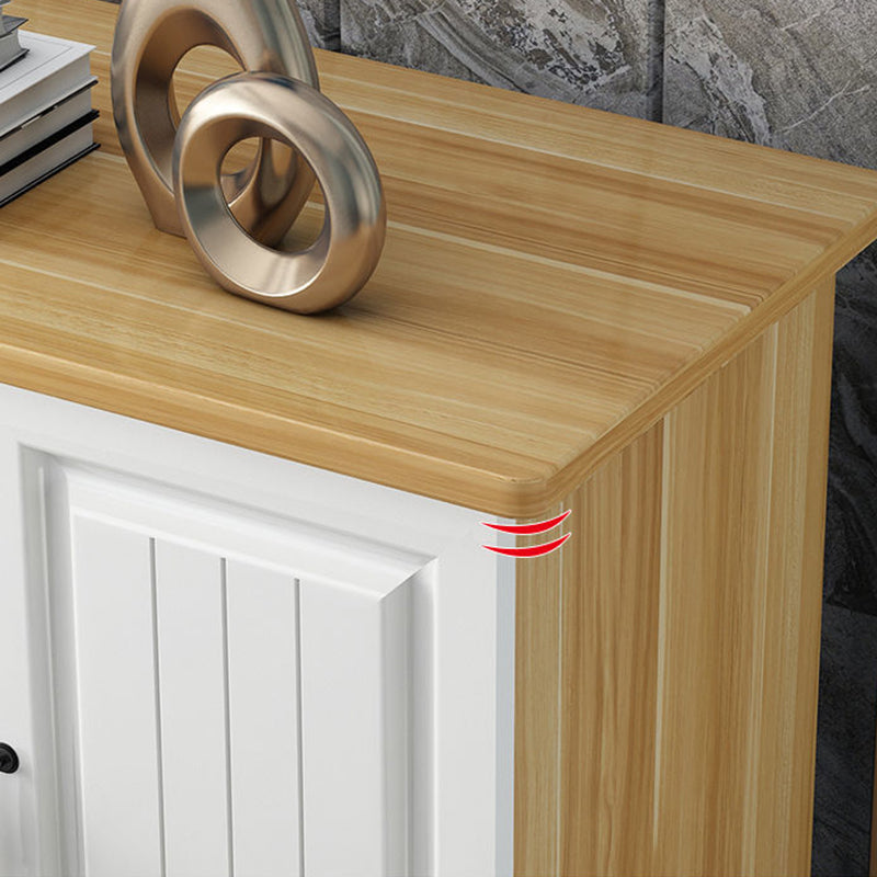 Scandinavian Style Wood 2-Door TV Stand TV Console with Shelf