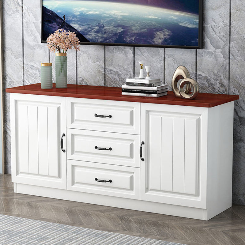 Scandinavian Style Wood 2-Door TV Stand TV Console with Shelf