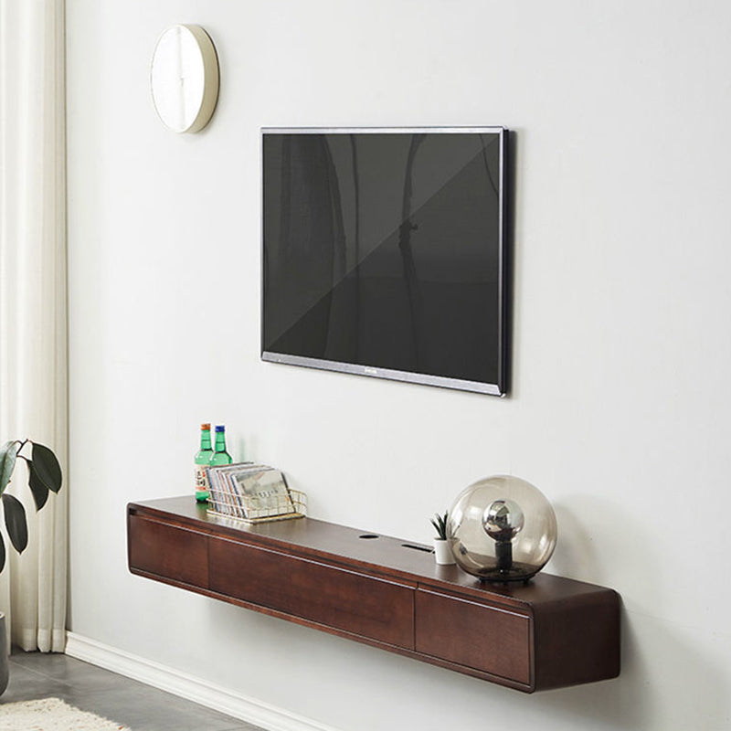 Solid Wood 9" D TV Stand , Wall Mounted Contemporary TV Stand Console with 2 Drawers