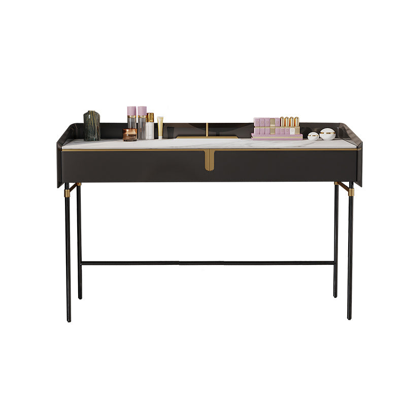 Modern Black Vanity Makeup Stone Top Dressing Table with Storage