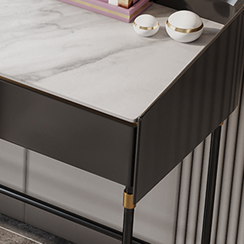 Modern Black Vanity Makeup Stone Top Dressing Table with Storage