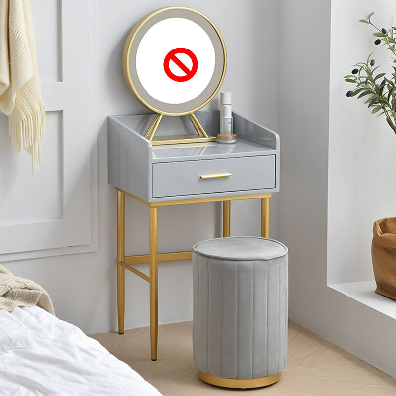 Wooden Vanity Set with 1 Drawer Luxurious Make-up Vanity in White/Grey