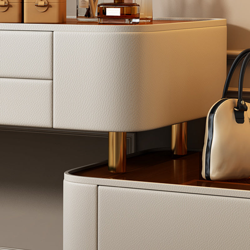 Contemporary Wooden Dressing Table 5-Drawers Makeup Vanity Desk