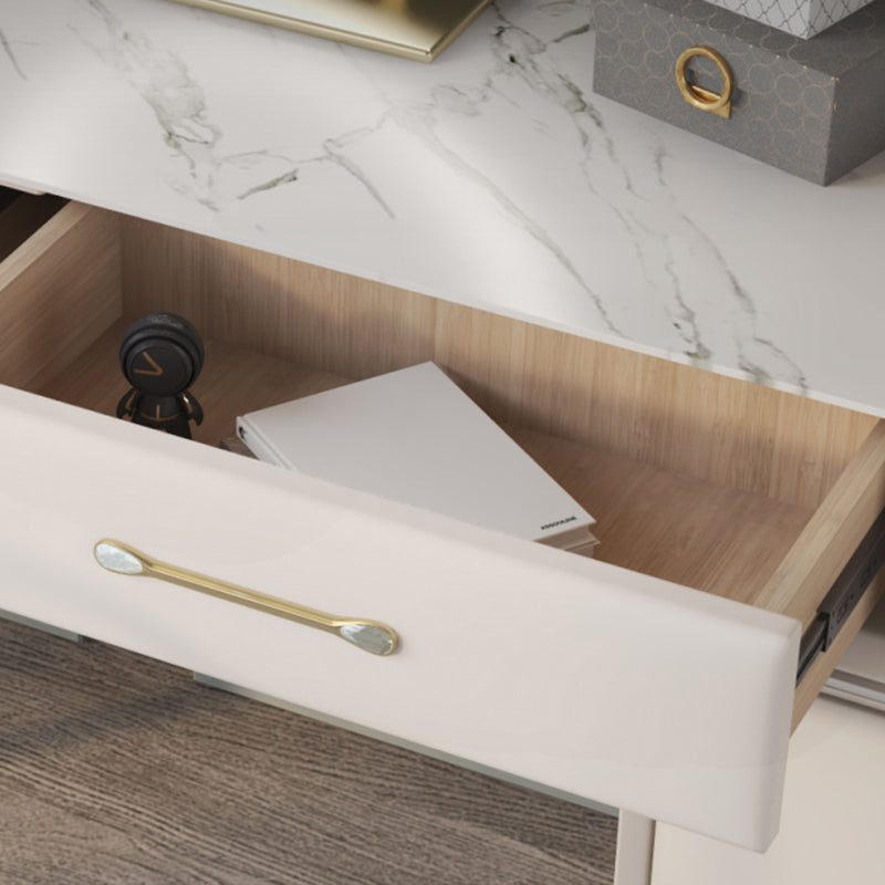 Contemporary Pine Makeup Vanity Desk 5-Drawers Vanity Makeup Table Set